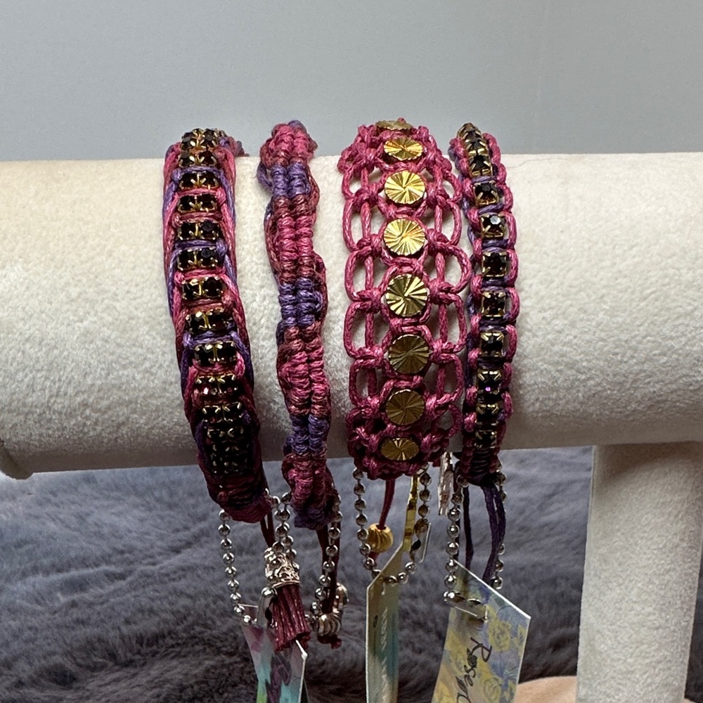 NWT - Artisan Pink and Gold Bracelet Set with Swarovski crystals & components